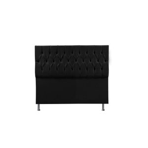 Cabeceira Madrid 1,95cm Cama Box King Suede Preto