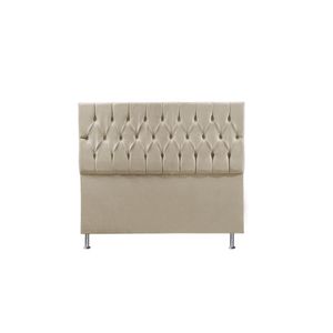 Cabeceira Madrid 1,40 Cm Para Cama Box Casal Suede Bege