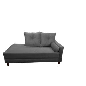 Divã Recamier Berlim 1,60 Cm Lado Direito Linho Cinza