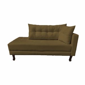 Divã Recamier Troya 1,40 Cm Lado Direito Suede Marrom