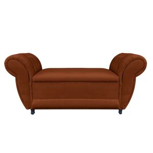 Divã Recamier Com Baú Grécia 1,55 Cm Suede Terracota