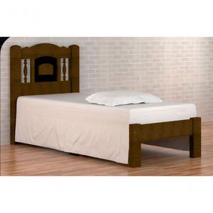 Cama Solteirão Atenas De Madeira Angelim Imbuia/preto