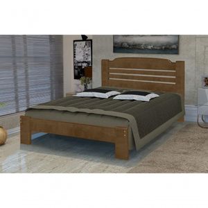 Cama Queen Size Valência De Madeira Angelim Imbuia