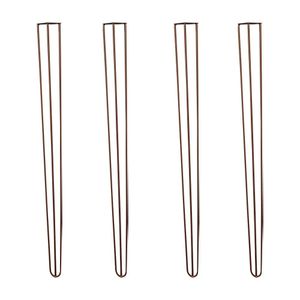 Kit 4 Pés De Metal 90 Cm Aparador E Mesa De Canto Bronze