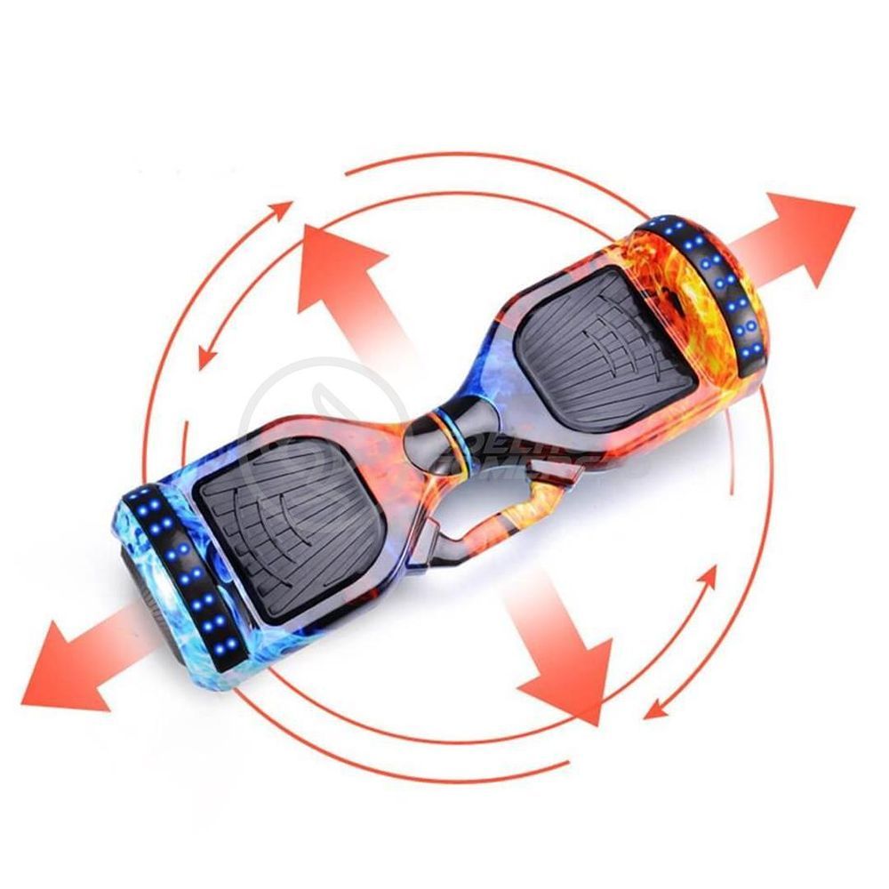 Hoverboard Skate Elétrico 6.5'' Fogo e Água com LED e Bluetooth em