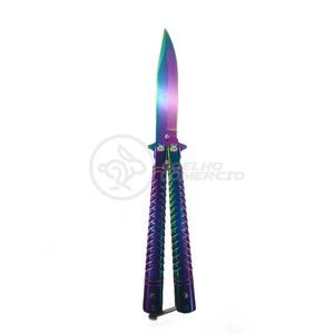 Knife Rainbow Butterfly Arco Iris Borboleta Inox