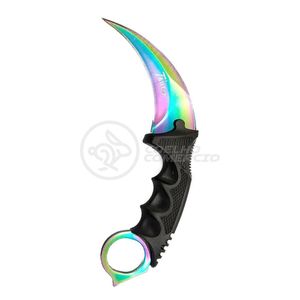 Knife Rainbow Karambit Com Fio Manobras Arco Iris Inox