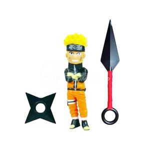 Kit Boneco Action Figure Naruto + Shuriken Ninja + 1 Kunai 9