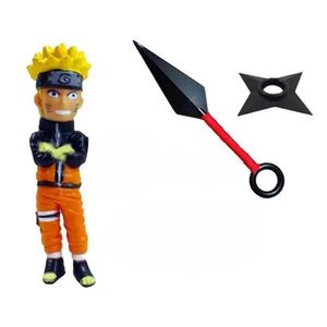 Kit Boneco Action Figure Naruto + Shuriken Ninja + Kunai 18