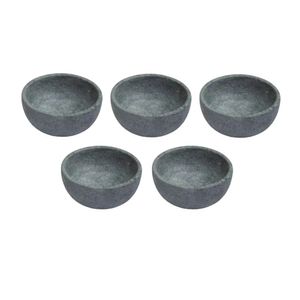Kit 5 Cumbuca Pedra Sabão Tigela Bowl Para Caldo Sopa 350Ml