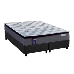 Cama Box King: Colchão Molas Plumatex Ensacadas Starck + Base Crc Suede Cinza(193x203)
