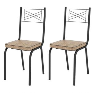 Kit 2 Cadeiras 119 Europa Preto/rattan