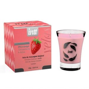 Vela Beijável Morango - Intt - Lubrificante: Morango