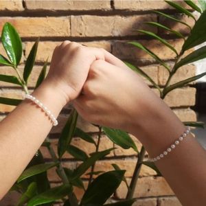 Kit Pulseira Tal Mãe E Tal Filha Perola Banhado A Ouro