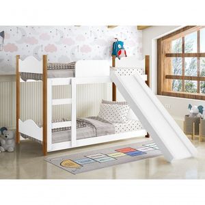 Beliche Infantil Encanto Branco Grenat Com Escorregador- Gabrielli Móveis