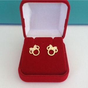 Brinco Infantil Minnie Banhado A Ouro