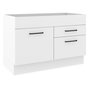 Balcão De Pia 1 Porta E 2 Gavetas Branco Rustic/branco