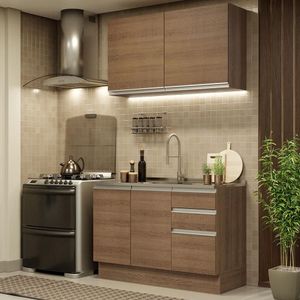 Cozinha Compacta 120003 Com Armário E Balcão RusticRustic