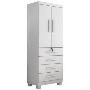 Guarda Roupa New Maia Quarto Com 4 Gavetas E 2 Portas Branco Branco