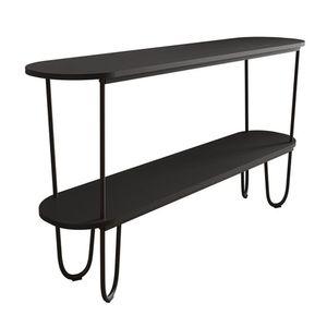 Aparador Requinte Pés De Aço Tubolar 160 Cm Preto/preto Preto/preto