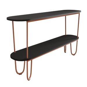 Aparador Requinte Pés De Aço Tubolar 160 Cm Preto/cobre Preto/cobre
