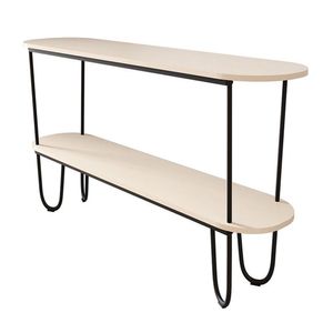 Aparador Requinte Pés De Aço Tubolar 160 Cm Off White/preto Off White/preto
