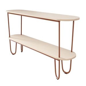 Aparador Requinte Pés De Aço Tubolar 160 Cm Off White/cobre Off White/cobre