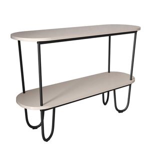 Aparador Requinte Pés De Aço Tubolar 120 Cm Off White/preto Off White/preto