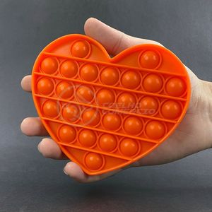 Pop It Coração Bolha Sensorial Laranja