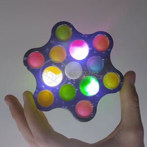 Hand Spinner Pop It Led Luminoso Anti Stress Azul