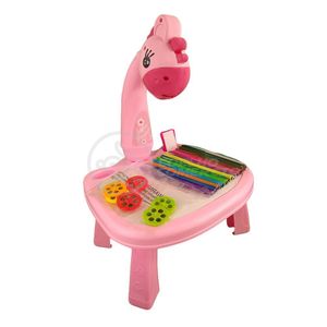 Projetor Para Desenho Infantil Aprendizagem Girafa Rosa