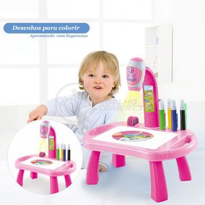 Projetor Para Desenho Infantil Aprendizagem Robo Rosa