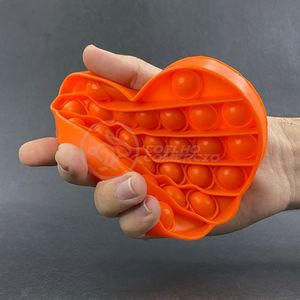 Pop It Coração Bolha Sensorial Laranja