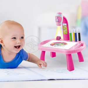 Projetor Para Desenho Infantil Aprendizagem Robo Rosa