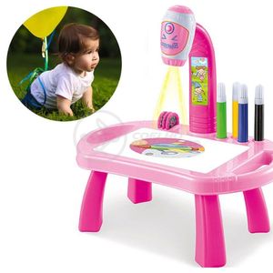 Projetor Para Desenho Infantil Aprendizagem Robo Rosa