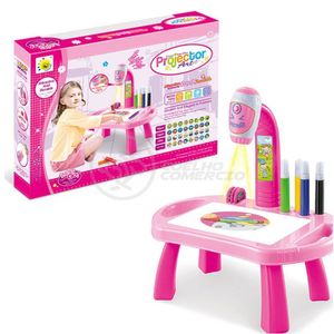 Projetor Para Desenho Infantil Aprendizagem Robo Rosa