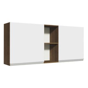 Armário Aéreo 150 Cm 2 Portas E 2 Nichos Rustic/branco