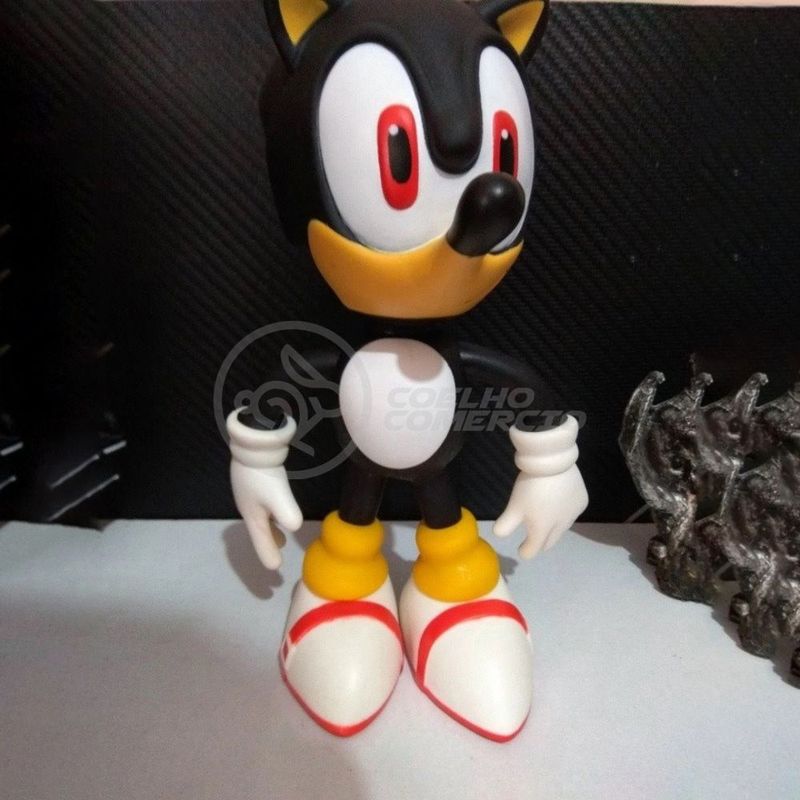 Boneco Action Figure Shadow Sonic Black Preto Articulado Grande