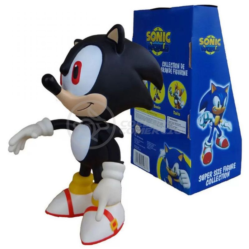 Boneco Action Figure Sonic Preto Articulado 23cm - WebContinental