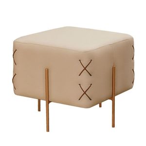 Puff Banqueta Luxo Eros Castellar Móbile Bege Claro