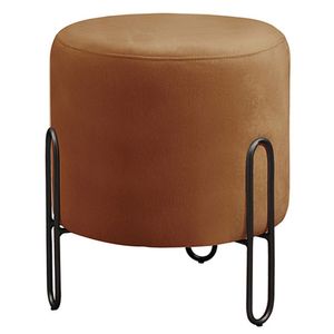 Puff Banqueta Mali Corino Luxo Castellar Móbile Caramelo