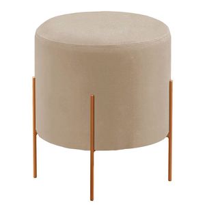 Puff Banqueta Luxo Odim Castellar Móbile Bege Claro