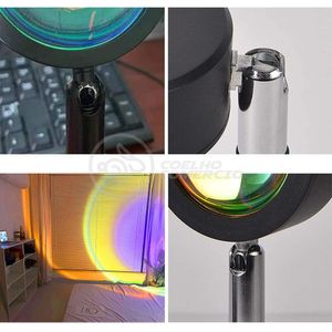 Mini Ring Light Sunset Projetor Lâmpada Tiktok Usb Sol