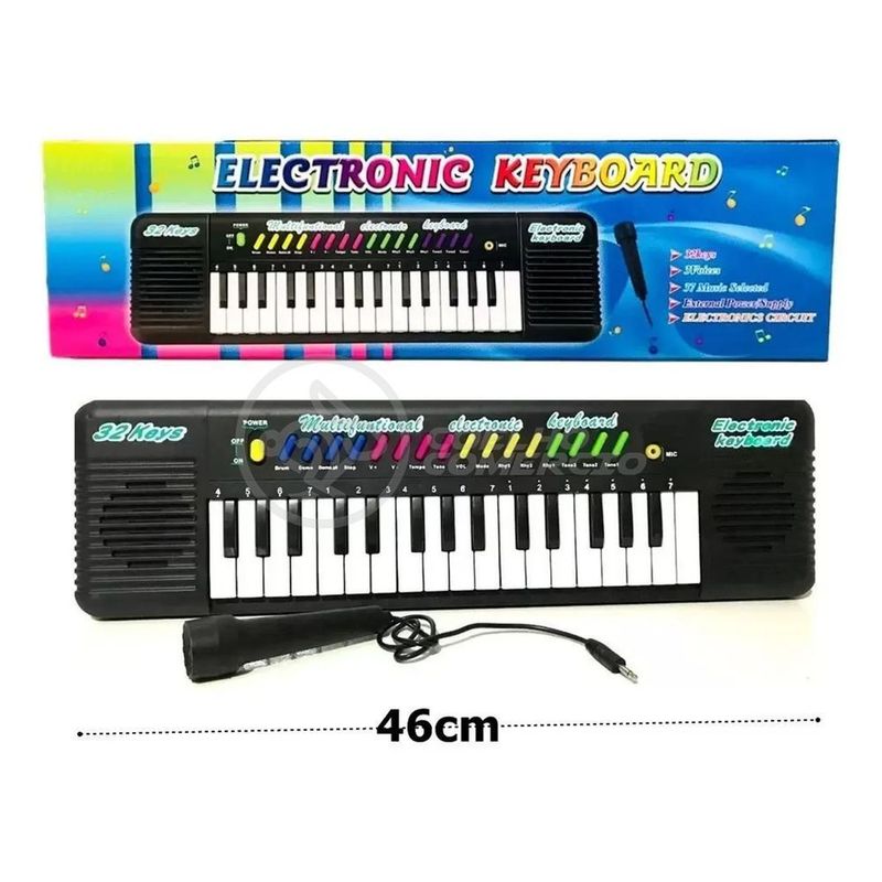 Mini Teclado Infantil 32 Teclas Musical Karaokê E Microfone - WebContinental