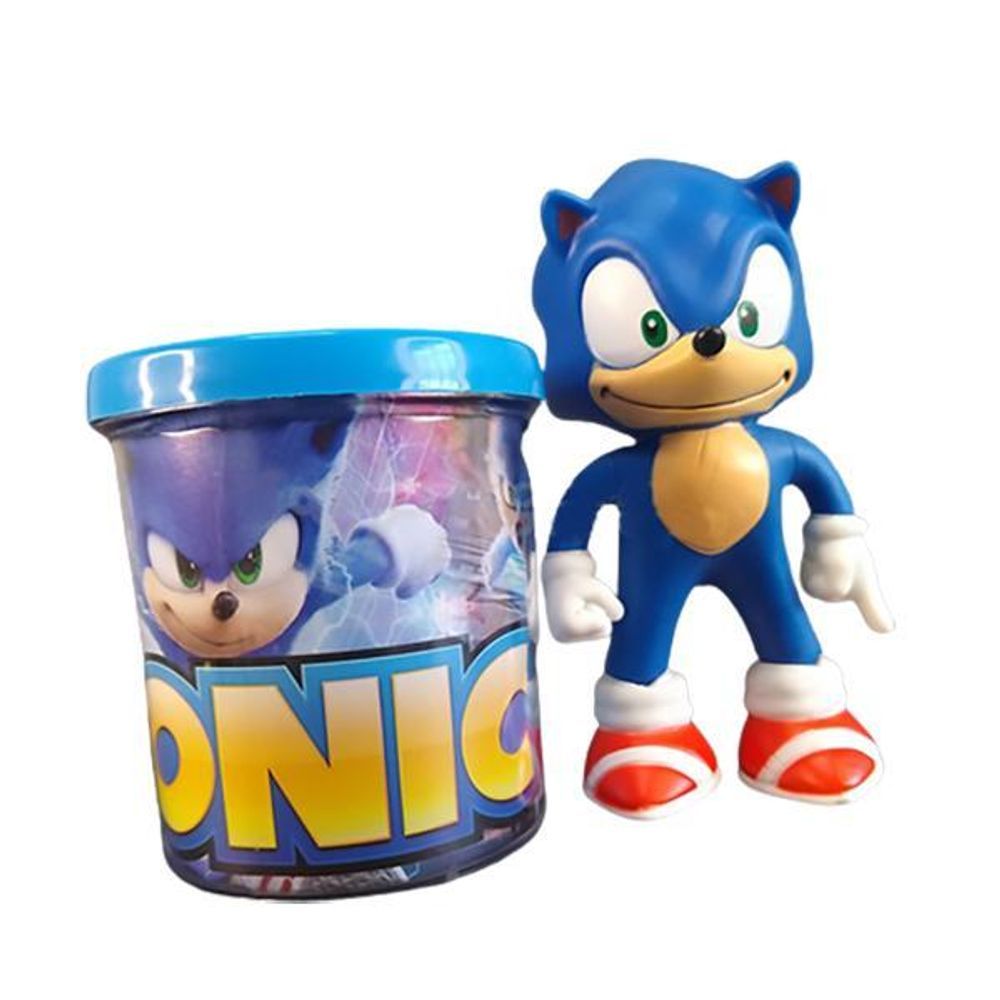 Kit Conjunto Boneco Colecionável Sonic Azul Articulado Sega 15cm +