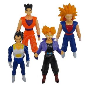 Kit Conjunto 4 Bonecos Sayajins Trunks Dragonball Super 15Cm