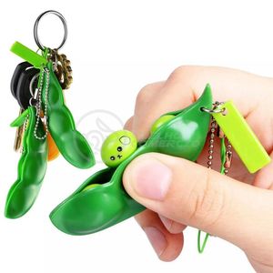 Chaveiro Ervilha Brinquedo Anti Stress Silicone Verde