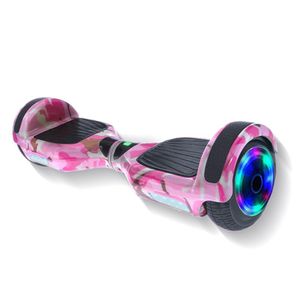 Hoverboard Infantil Skate Elétrico Led Rosa Camuflado