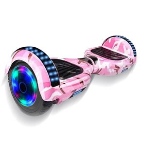 Hoverboard Infantil Skate Elétrico Led Rosa Camuflado