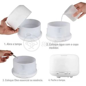 Aromatizador Umidificador Eletrônico Luz De Led Rgb 500ml